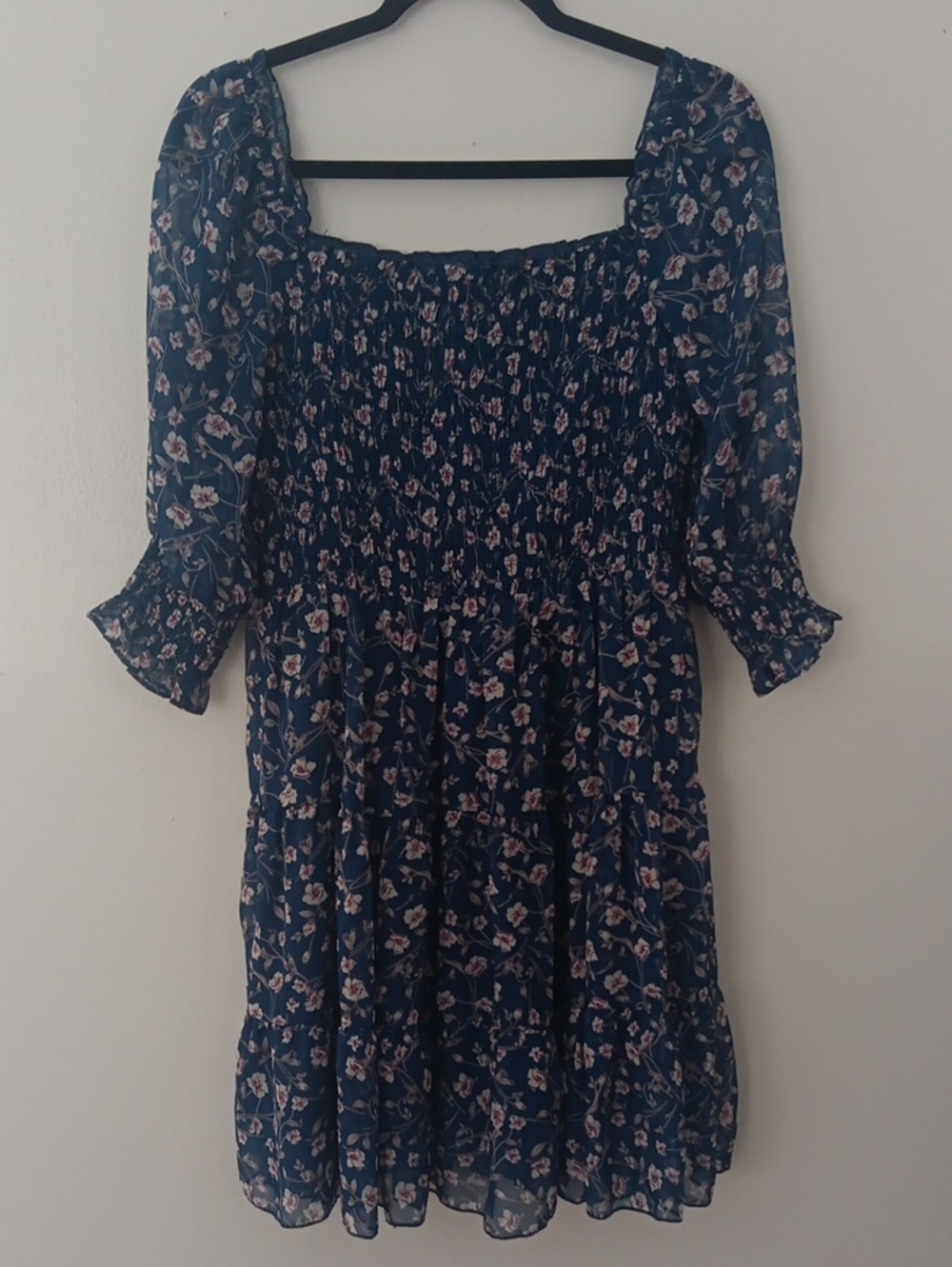 Baltic Born Sheer Off The Shoulder Floral Smocked Dress #3828